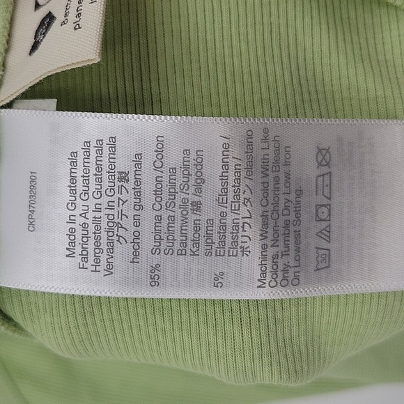 Madewell Supima® Rib Halter Tank Top in celery green size Large NWT NK640 - Picture 9 of 12